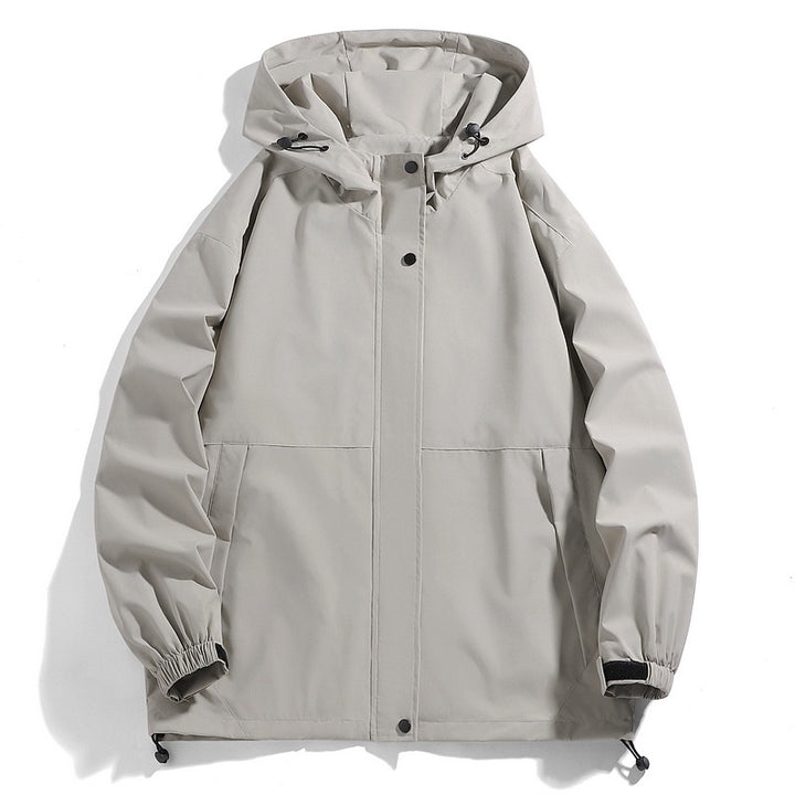 Men Water-Repellent Transition Jacket with Adjustable Hood and Practical Pockets Lisslune