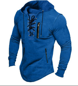 Men's stylish hoodie with unique lacing design Lisslune