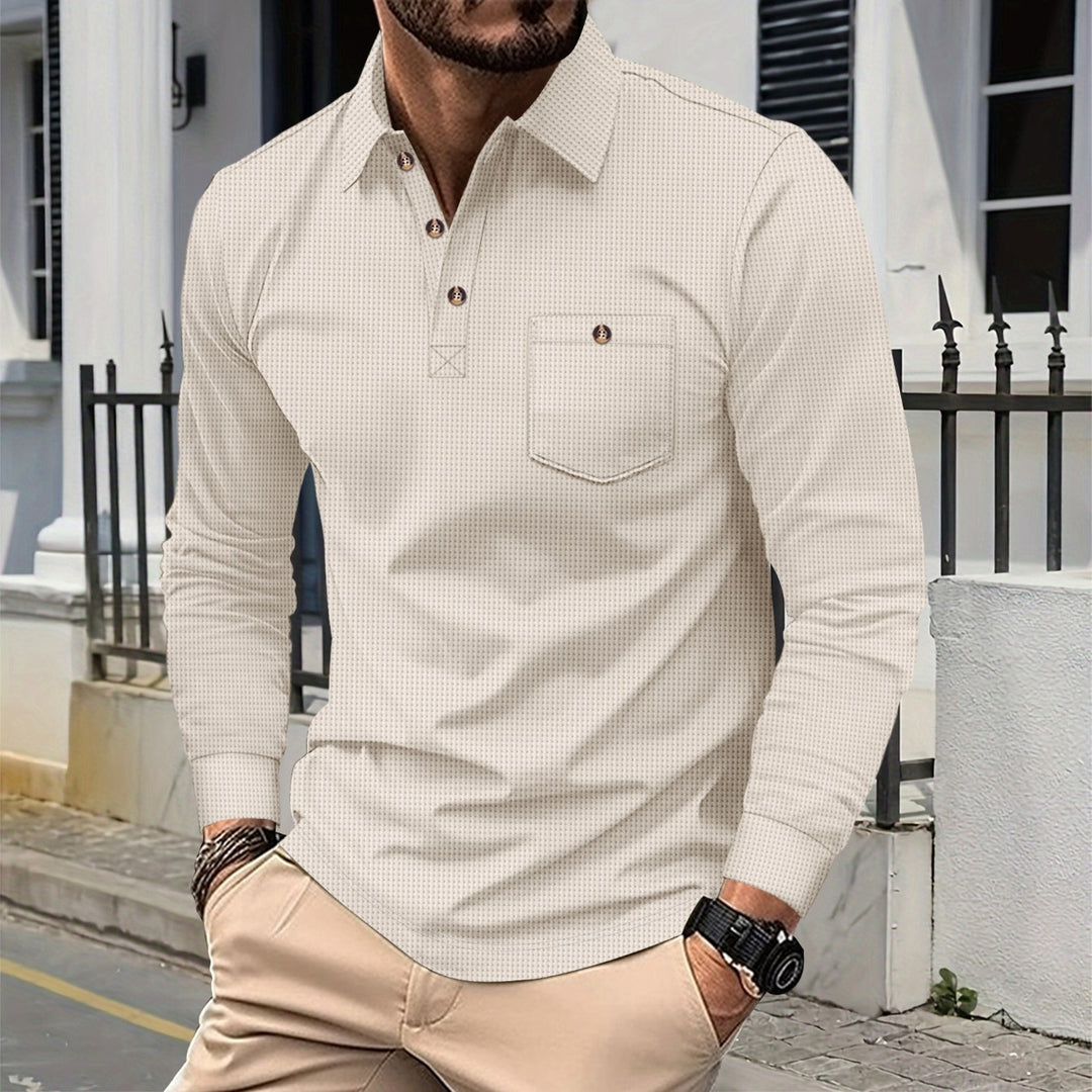 Men's Long Sleeve Polo Shirt Lisslune