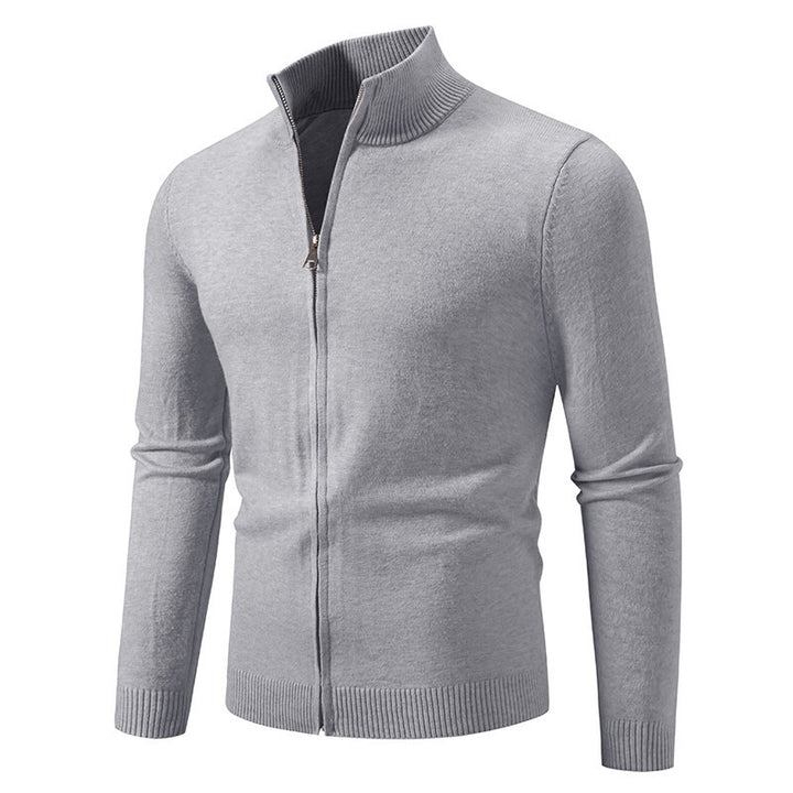 Men's cardigan with high collar and practical zipper Lisslune