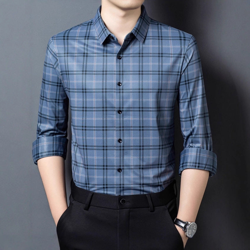 Men's checked shirt with modern accents Lisslune