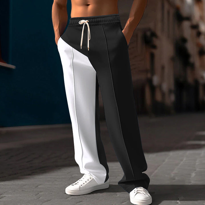 Men's sporty training pants with two contrasting color stripes Lisslune