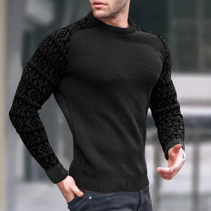 Men's knitted sweater with graphic pattern Lisslune