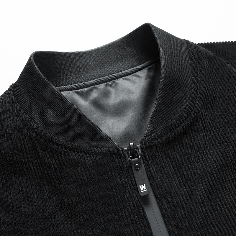 Men's bomber jacket with striped cord and fashionable print Lisslune