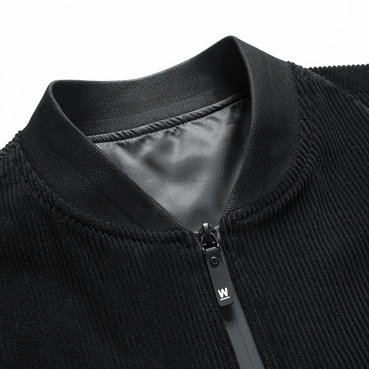 Men's bomber jacket with striped cord and fashionable print Lisslune