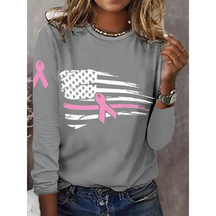 Women's casual T-shirt with creative flag and bow design Lisslune