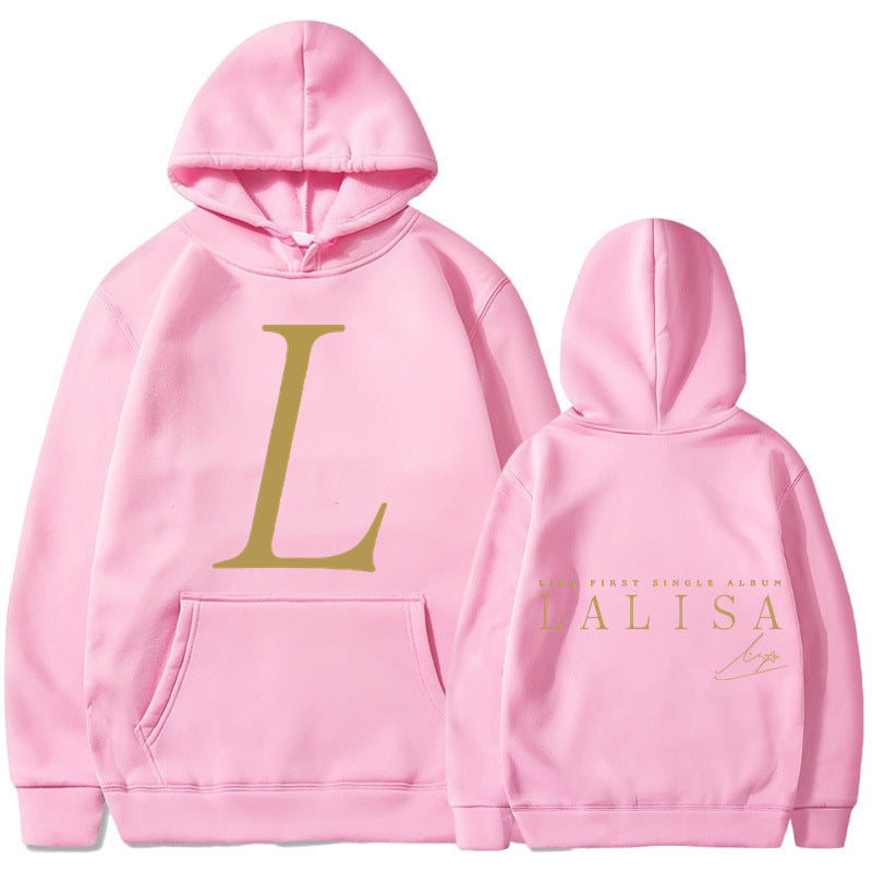 Women's hoodie with stylish initials print and generous kangaroo pocket Lisslune
