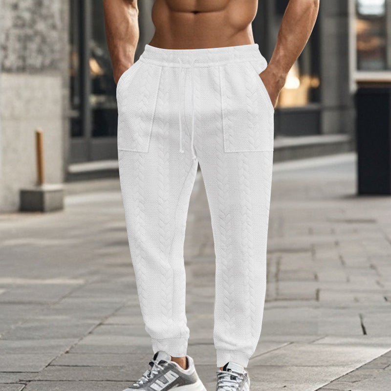 Men's sweatpants with textured pattern and practical pockets Lisslune