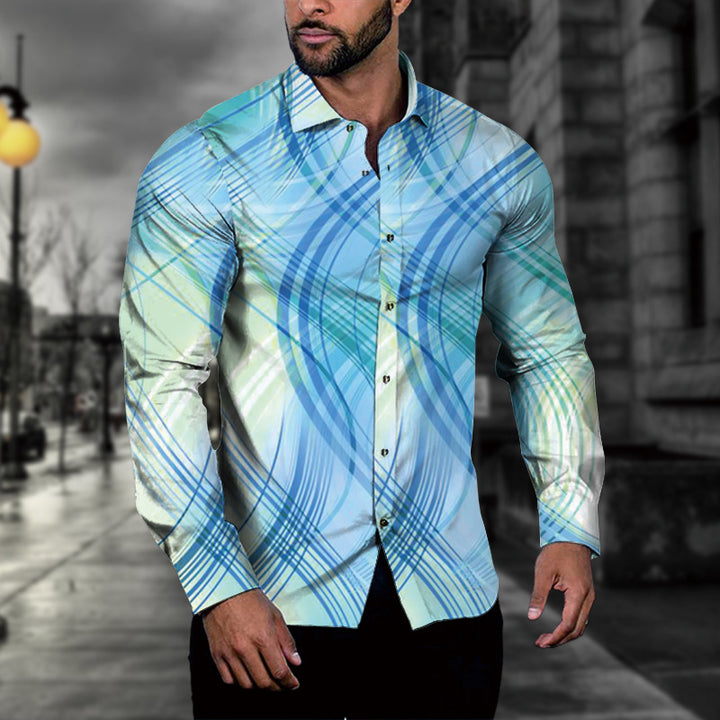 Men's long-sleeve shirt with modern boucle pattern and stylish cut Lisslune