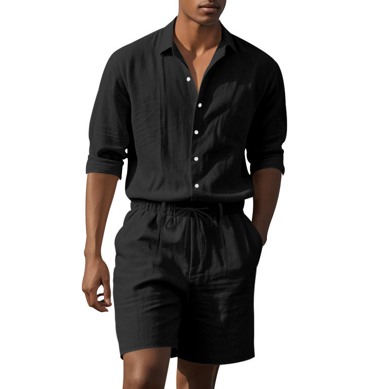 Men's elegant short-sleeve shirt with fine texture and modern cut Lisslune