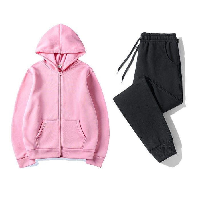 Women's sporty hoodie set with practical zipper and elastic waistband Lisslune