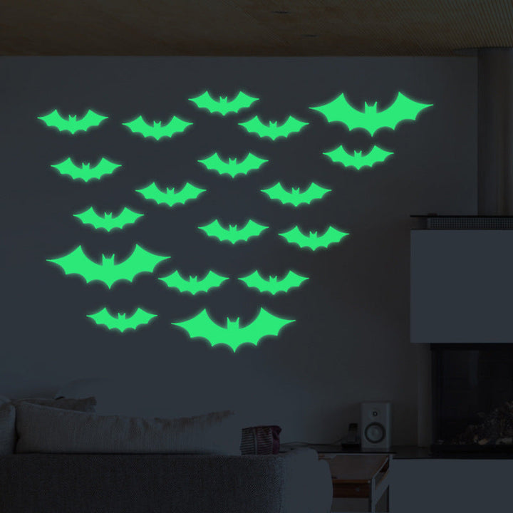 Rynx | Veranda Halloween Ideas Halloween carved glowing stickers blood-absorbing bat witch pumpkin ghost peeking eyes holiday decorative fluorescent stickers