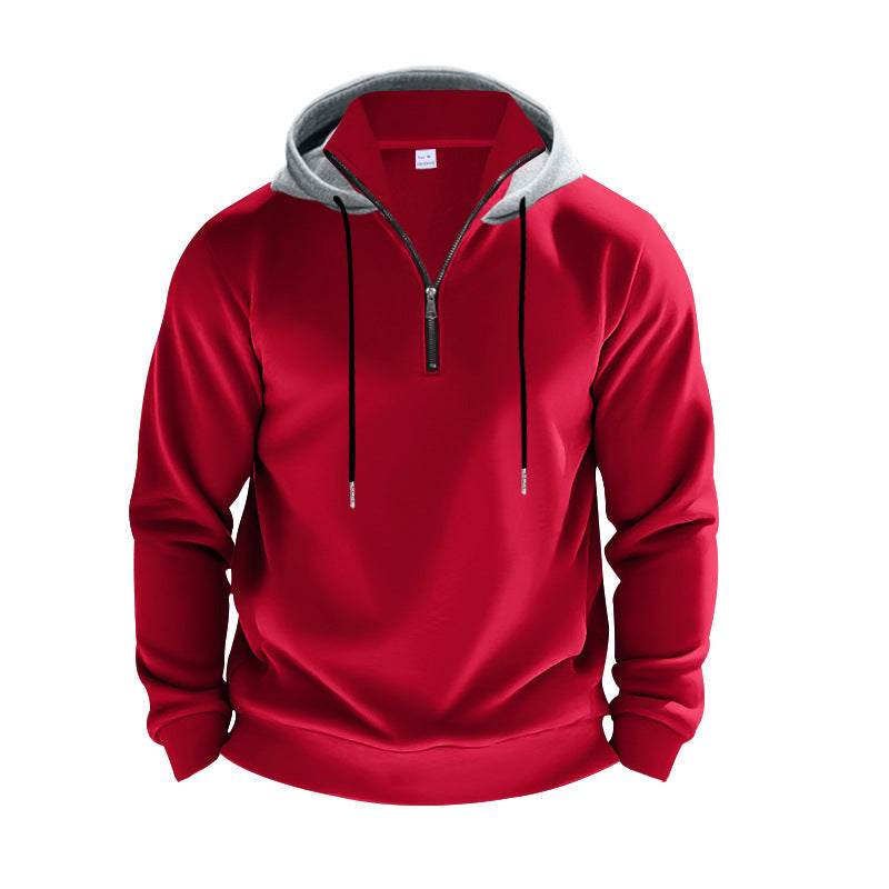 Men's hoodie with half zipper and inner drawstring Lisslune
