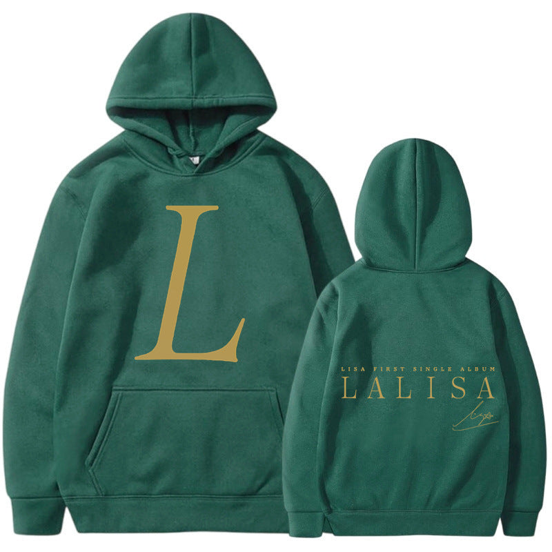 Women's hoodie with stylish initials print and generous kangaroo pocket Lisslune