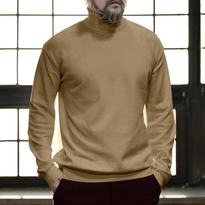 Men's long-sleeved stand-up collar sweater made from high-quality cotton blend Lisslune