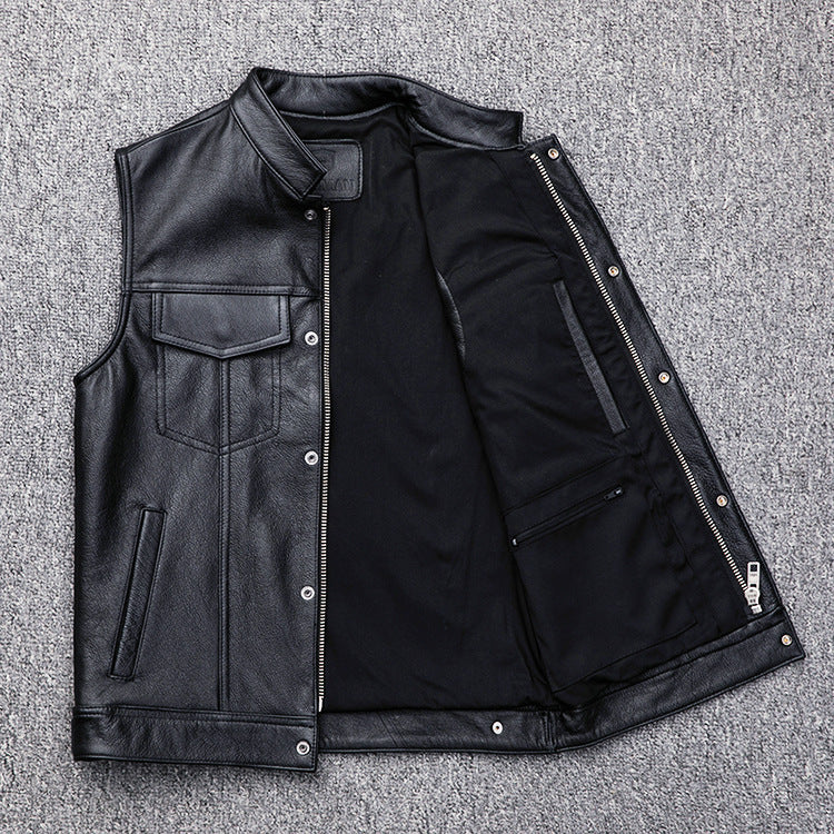 Men's high-quality leather vest Lisslune