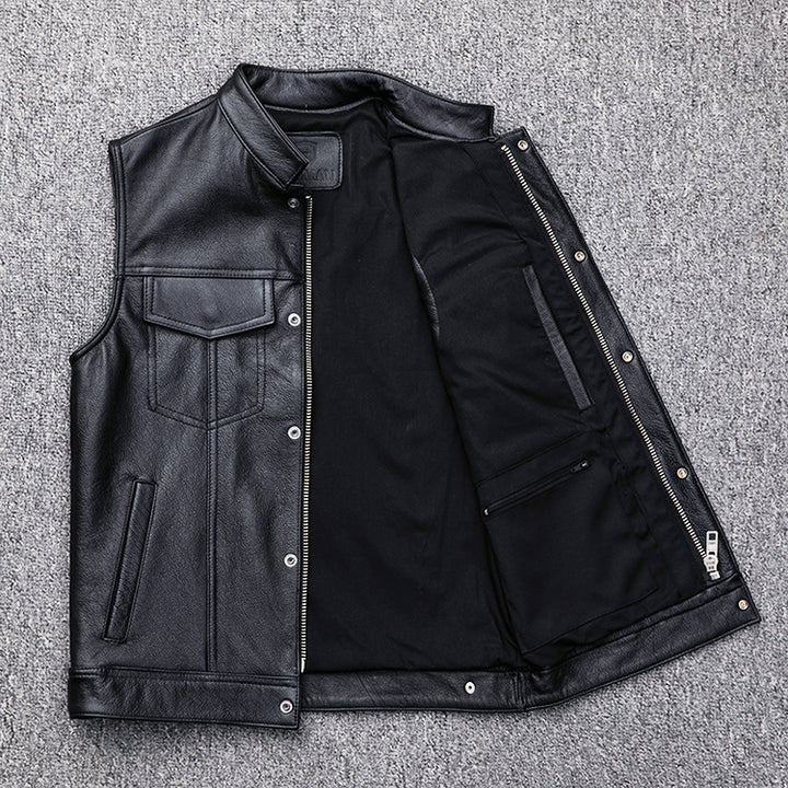 Men's high-quality leather vest Lisslune