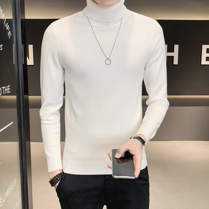 Men's sweater with high collar made of soft knitted fabric Lisslune