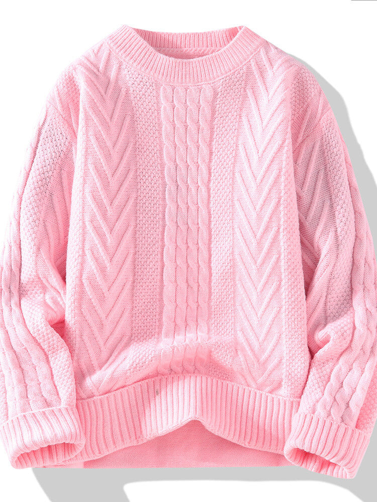 Men's knitted sweater with modern cable and ribbed structures Lisslune