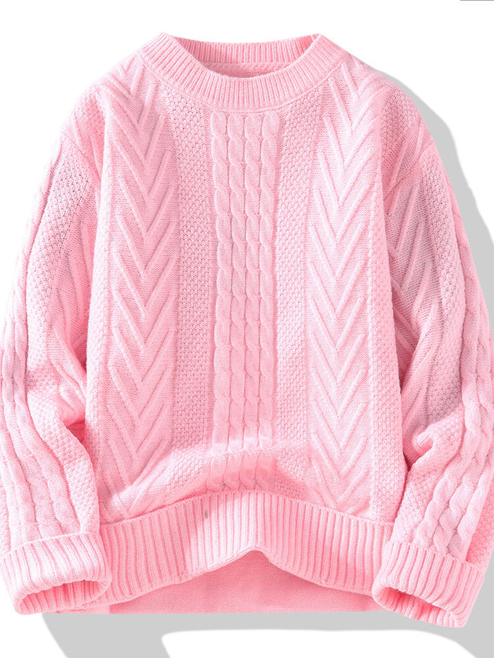 Men's knitted sweater with modern cable and ribbed structures Lisslune