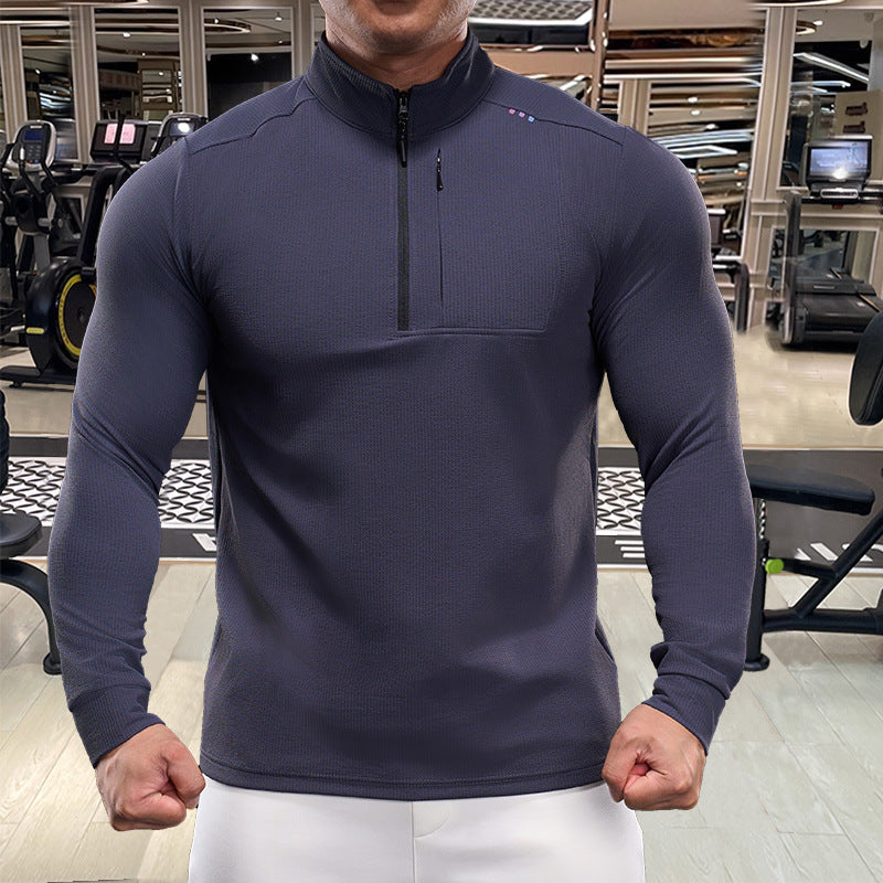 Men's Sporty Functional Top with High Collar Lisslune