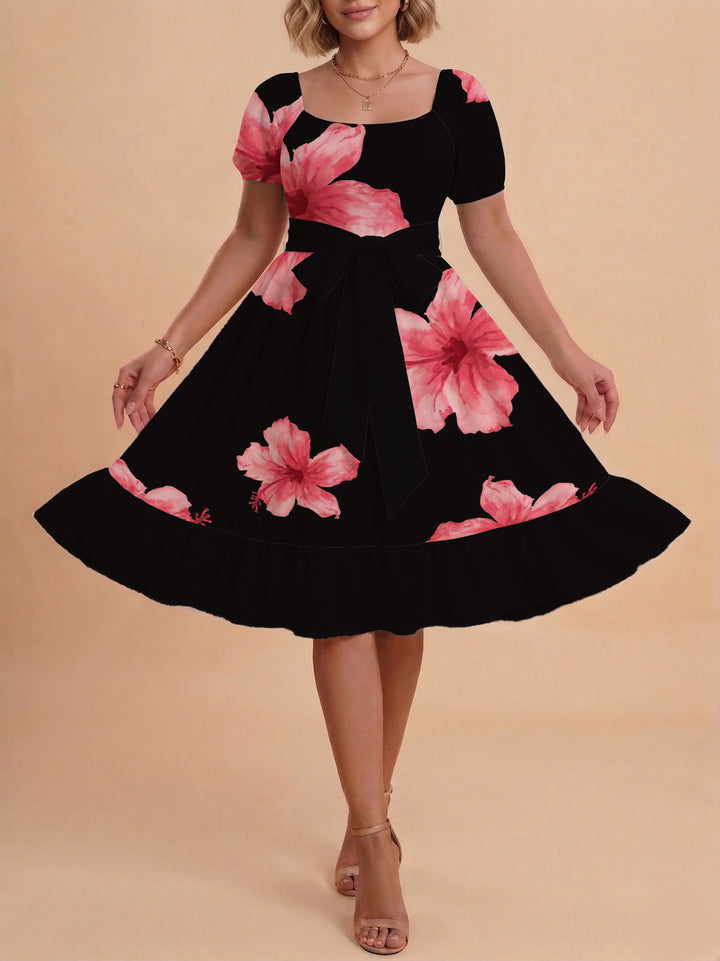 Women's dress with tailored fit and playful floral pattern Lisslune