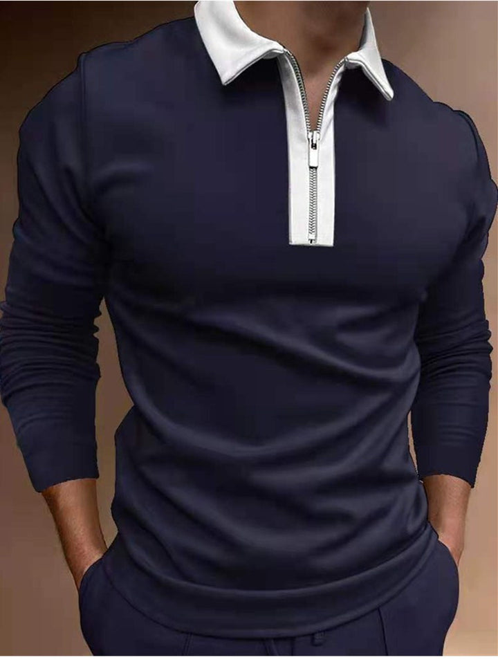 Men's sweatshirt with modern stand-up collar and functional zipper Lisslune
