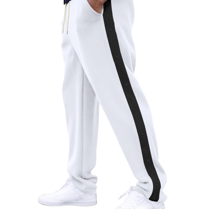Men's sporty training pants with button design and elastic waistband Lisslune