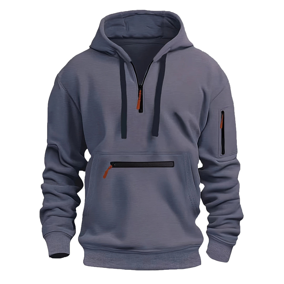 Men's practical zip hoodie with reflective details and various pockets Lisslune