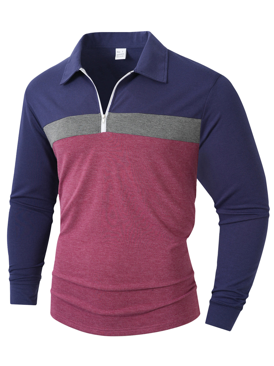 Men's Sporty Long Sleeve Shirt with Zipper Lisslune