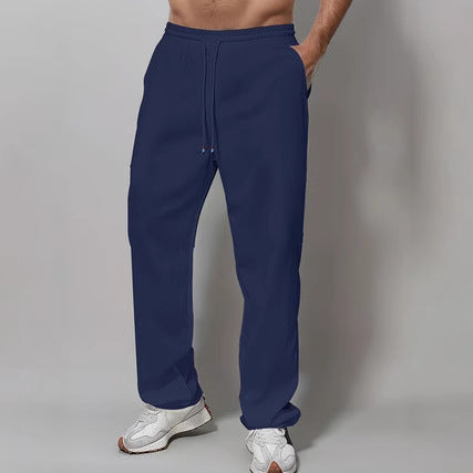 Men's Sporty Relaxed Fit Jogging Pants with Elastic Waistband and Side Pockets Lisslune
