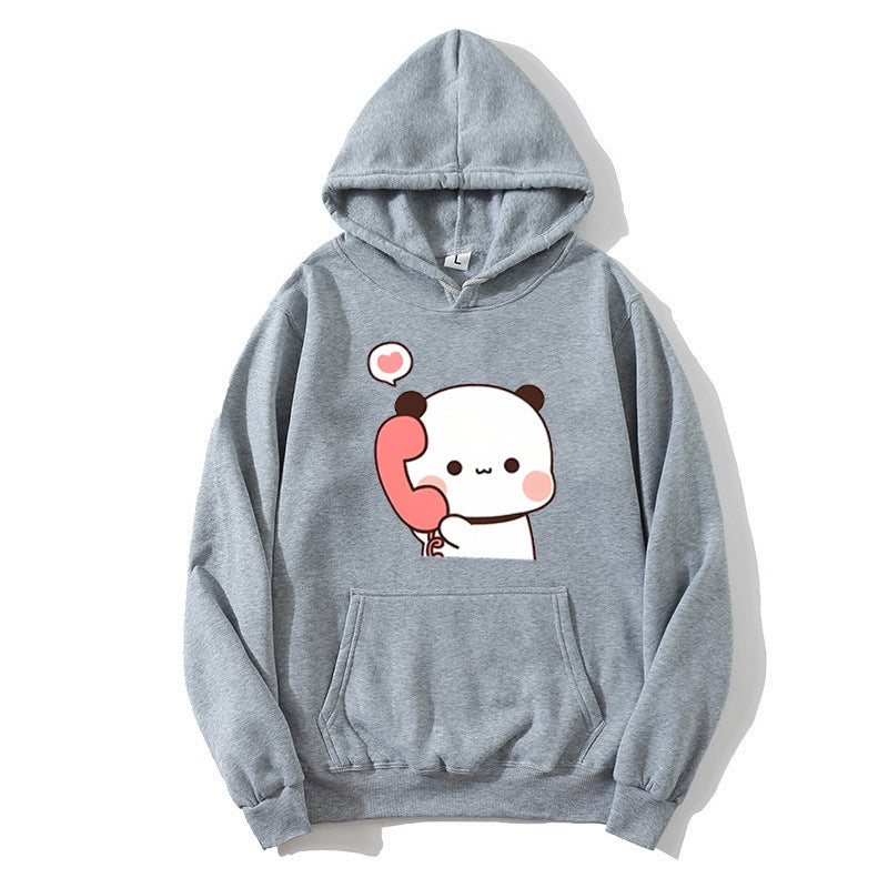 Ladies' hoodie with playful panda design Lisslune