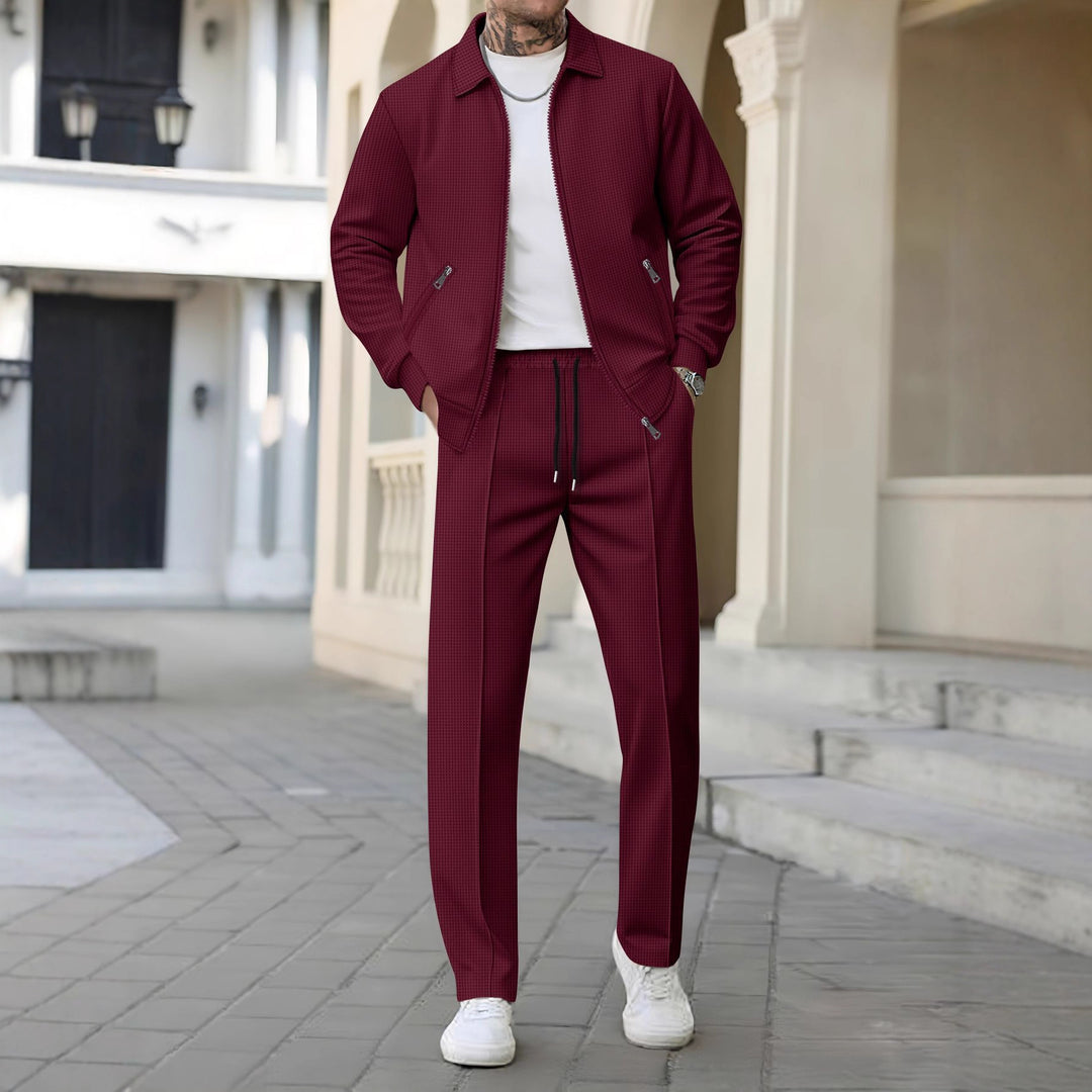 Men's leisure suit with modern pattern mix and high wearing comfort Lisslune