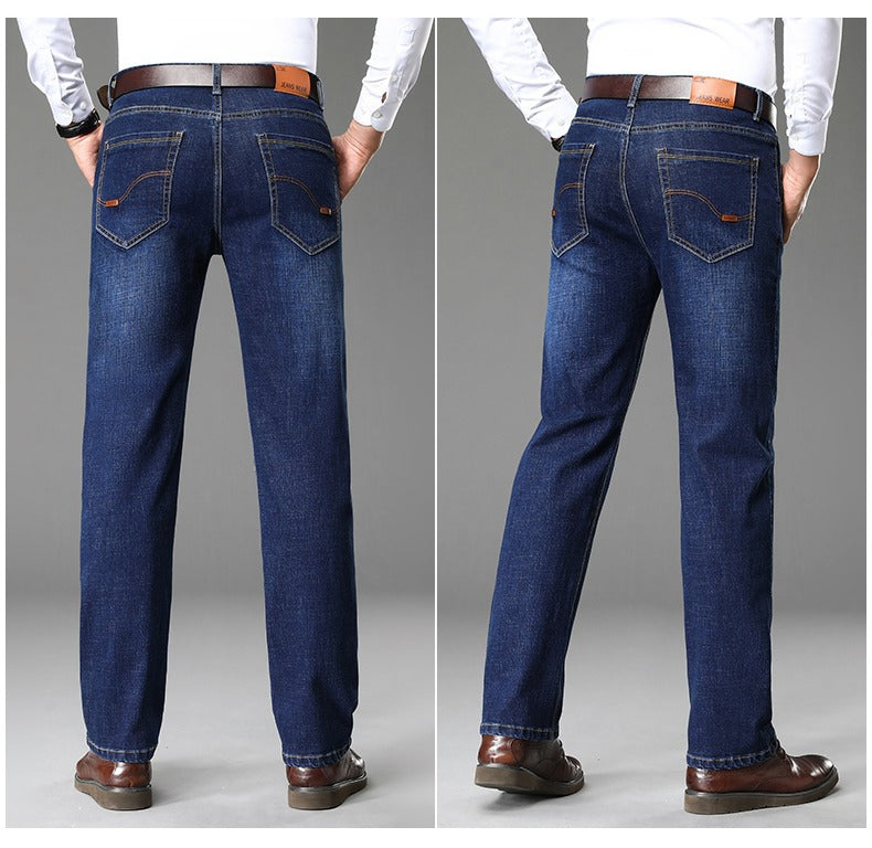 Men's classic jeans in a casual business style with an especially comfortable fit Lisslune