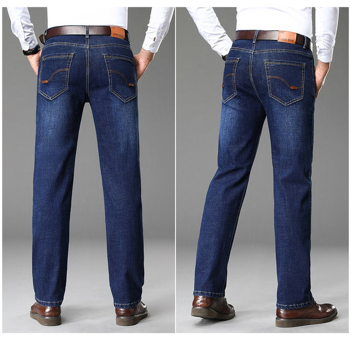 Men's classic jeans in a casual business style with an especially comfortable fit Lisslune