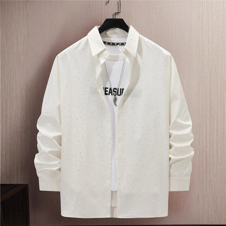 Men's casual cotton shirt with modern dot pattern Lisslune