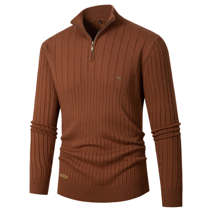 Men's sweater with stand-up collar and fine knit Lisslune