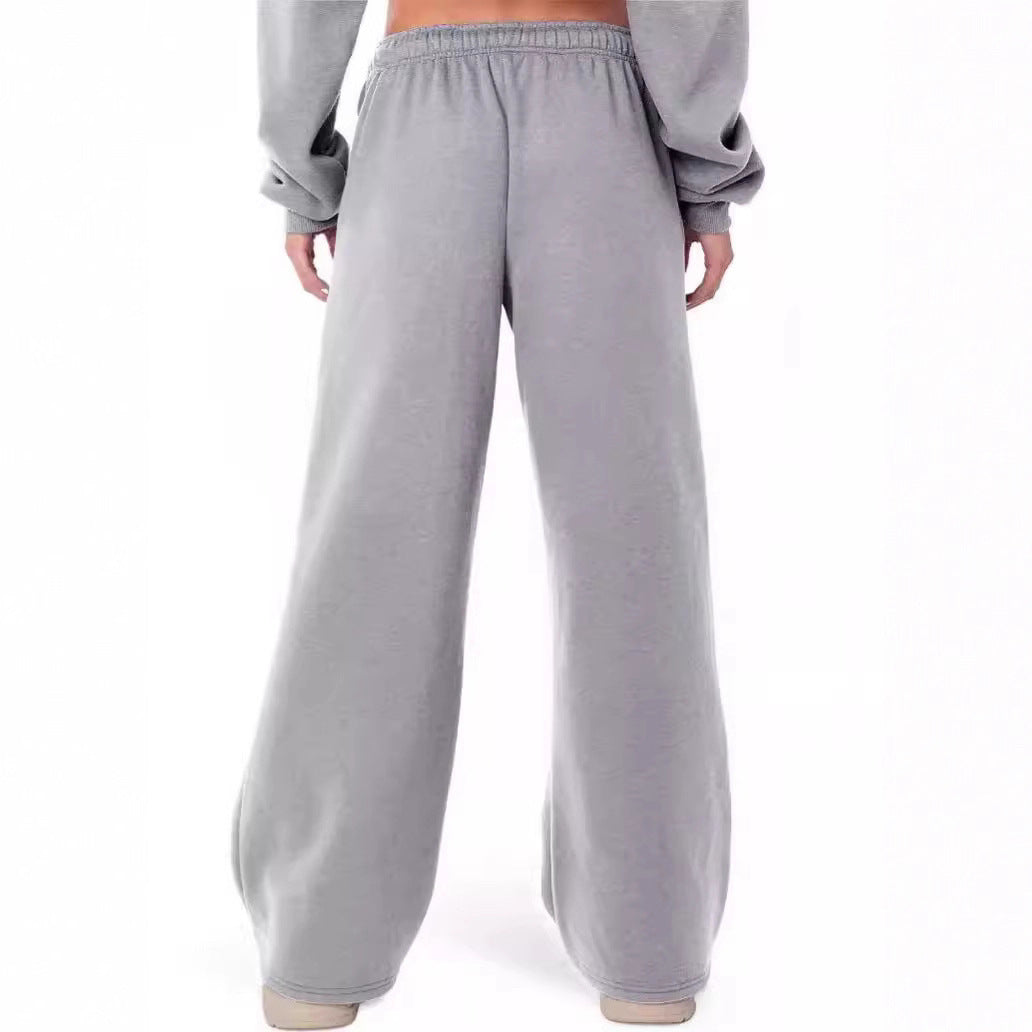 Women's loose-fitting leisure pants with elastic waistband and side pockets Lisslune