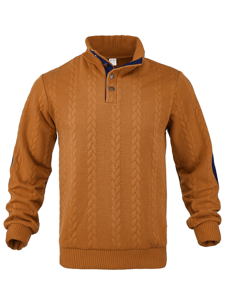Men's knit sweater with high collar and textured pattern Lisslune