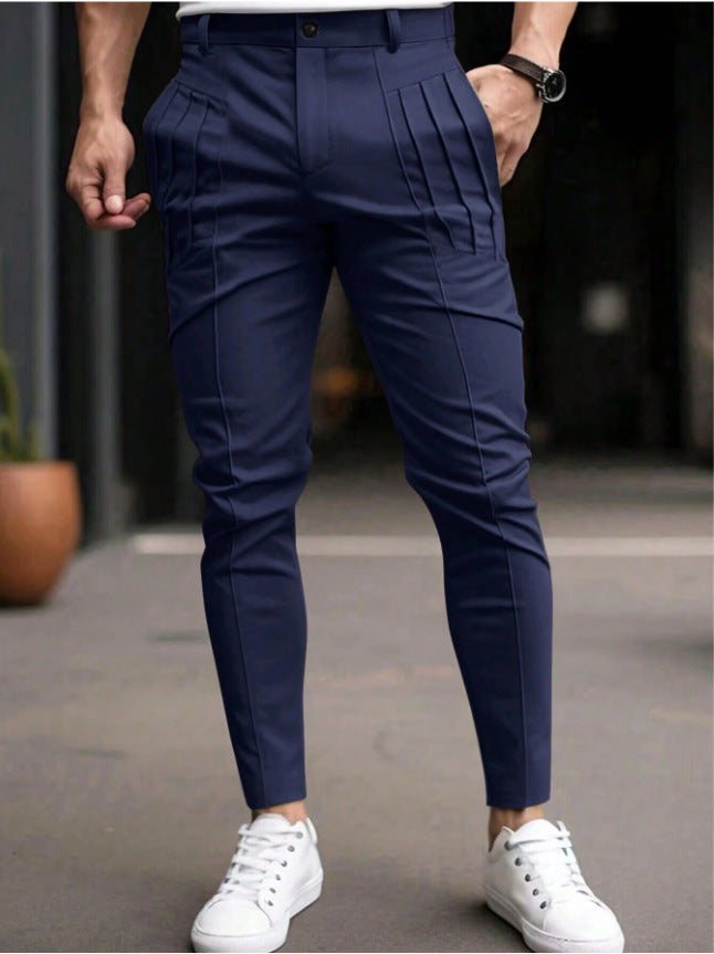 Men's fashionable suit trousers with side pleats and slim fit Lisslune