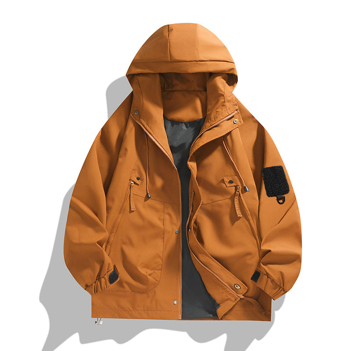 Men's lightweight outdoor jacket with modern pockets and adjustable hood collar Lisslune