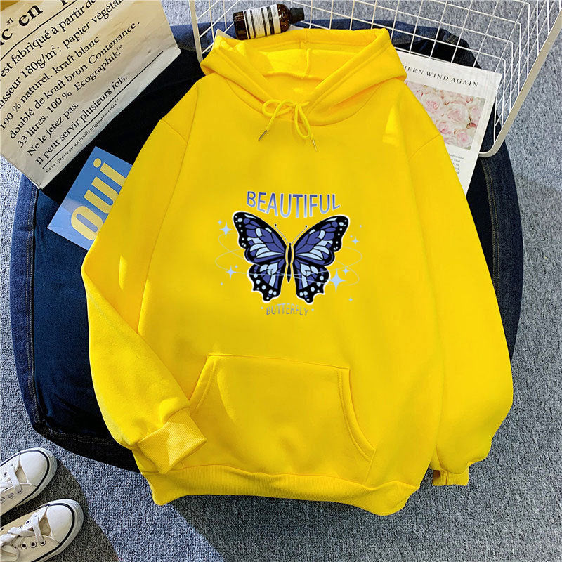 Lady hoodie with creative butterfly design Lisslune