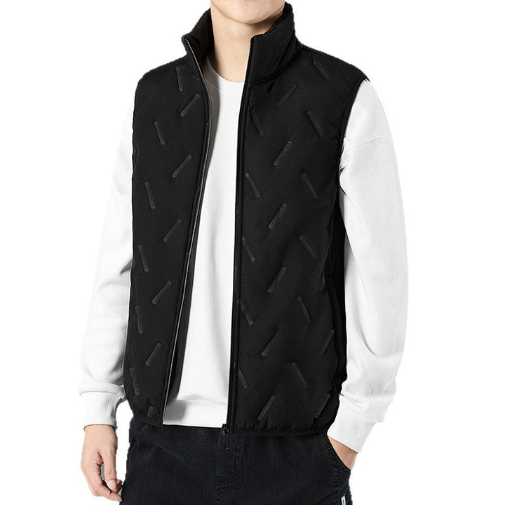 Men's quilted vest with high collar and elastic inserts Lisslune
