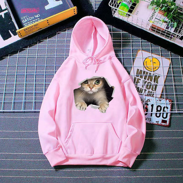 Women's hoodie with unique cat design Lisslune