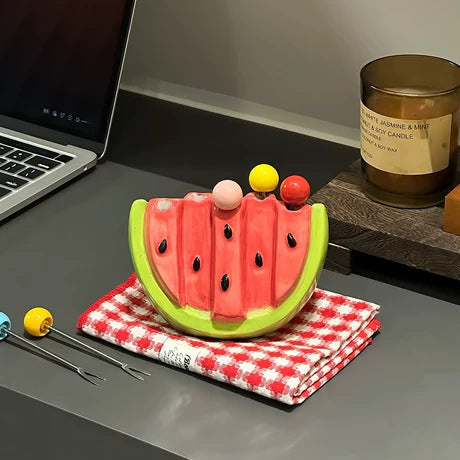 Lisslune | Watermelon Fruit Bite Sticks Fork Set