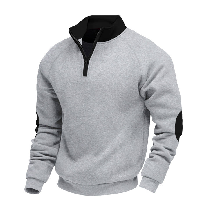 Men's sporty sweater with innovative zipper and contrast arm details Lisslune
