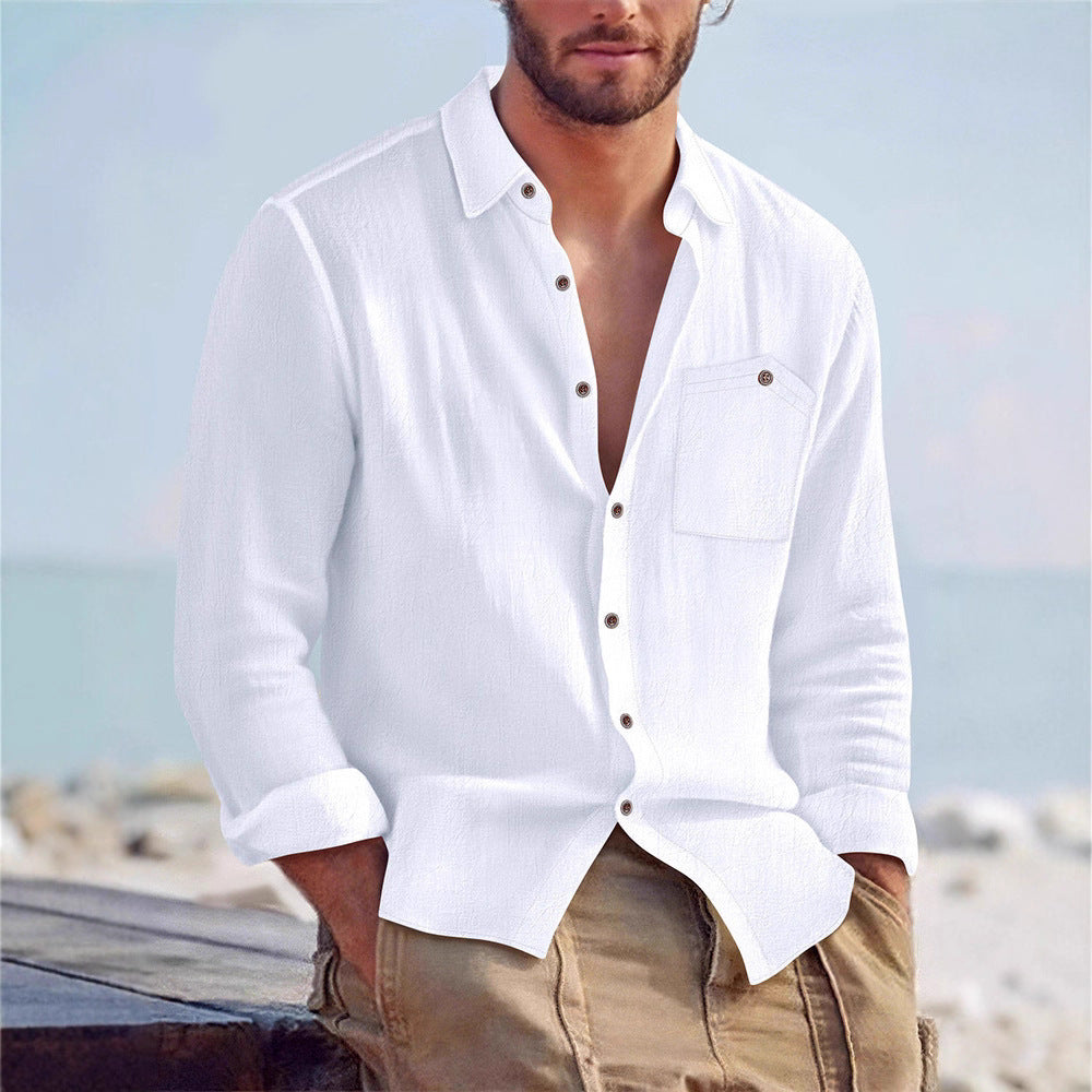 Men's casual shirt with a relaxed fit and practical chest pocket Lisslune