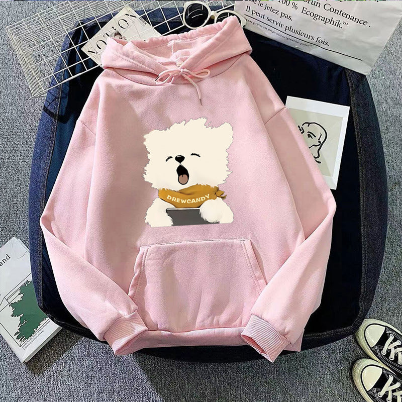 Women’s hoodie with cute dog front print Lisslune