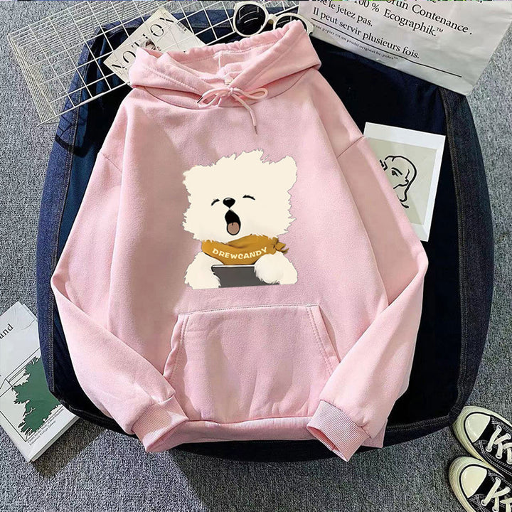 Women’s hoodie with cute dog front print Lisslune