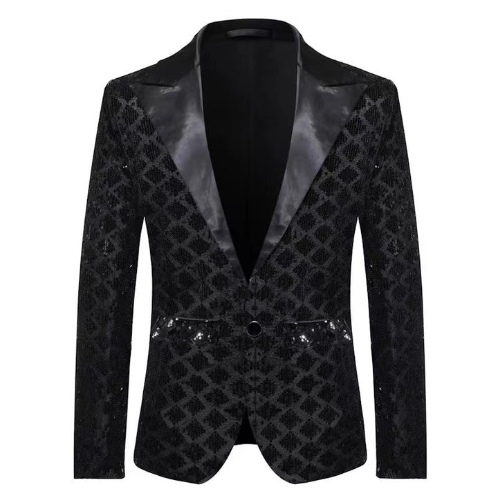 Men's Glittering Tuxedo Jacket in Modern Design Lisslune